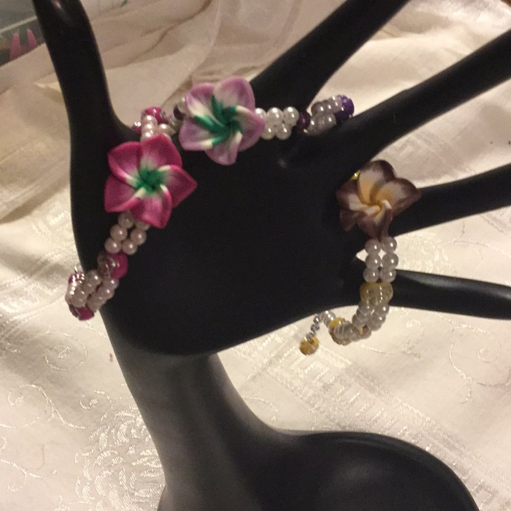 Three Flower Bracelets